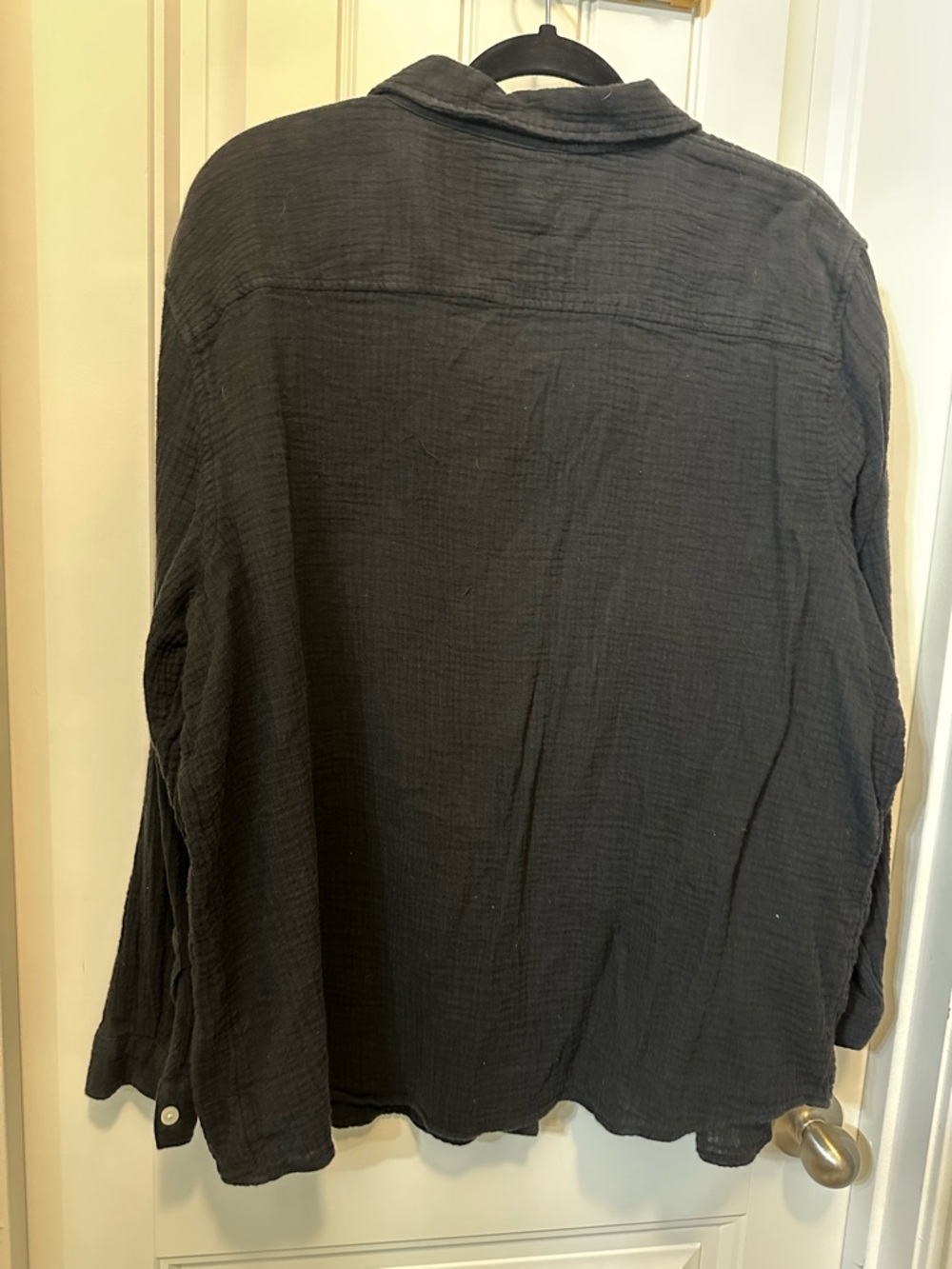 a.n.a Black Button-Front Gauze Shirt - Picture 2 of 5